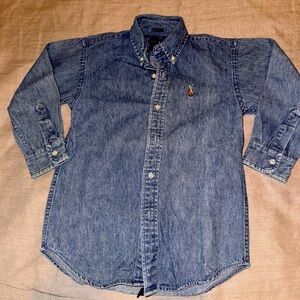 Polo Ralph Lauren Little Boys cotton chambray denim shirt Sz 4